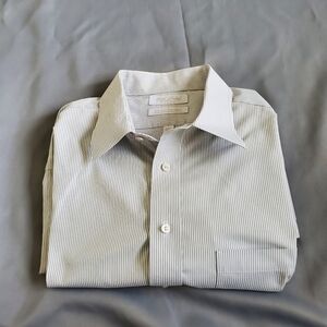 Classic Gray Striped Men's Shirt Cotton Slim Fit Gold Label